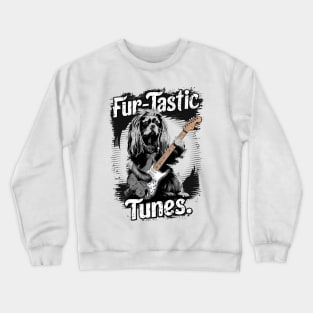 Rockin' Pup: Fur-Tastic Tunes Guitar Design Crewneck Sweatshirt